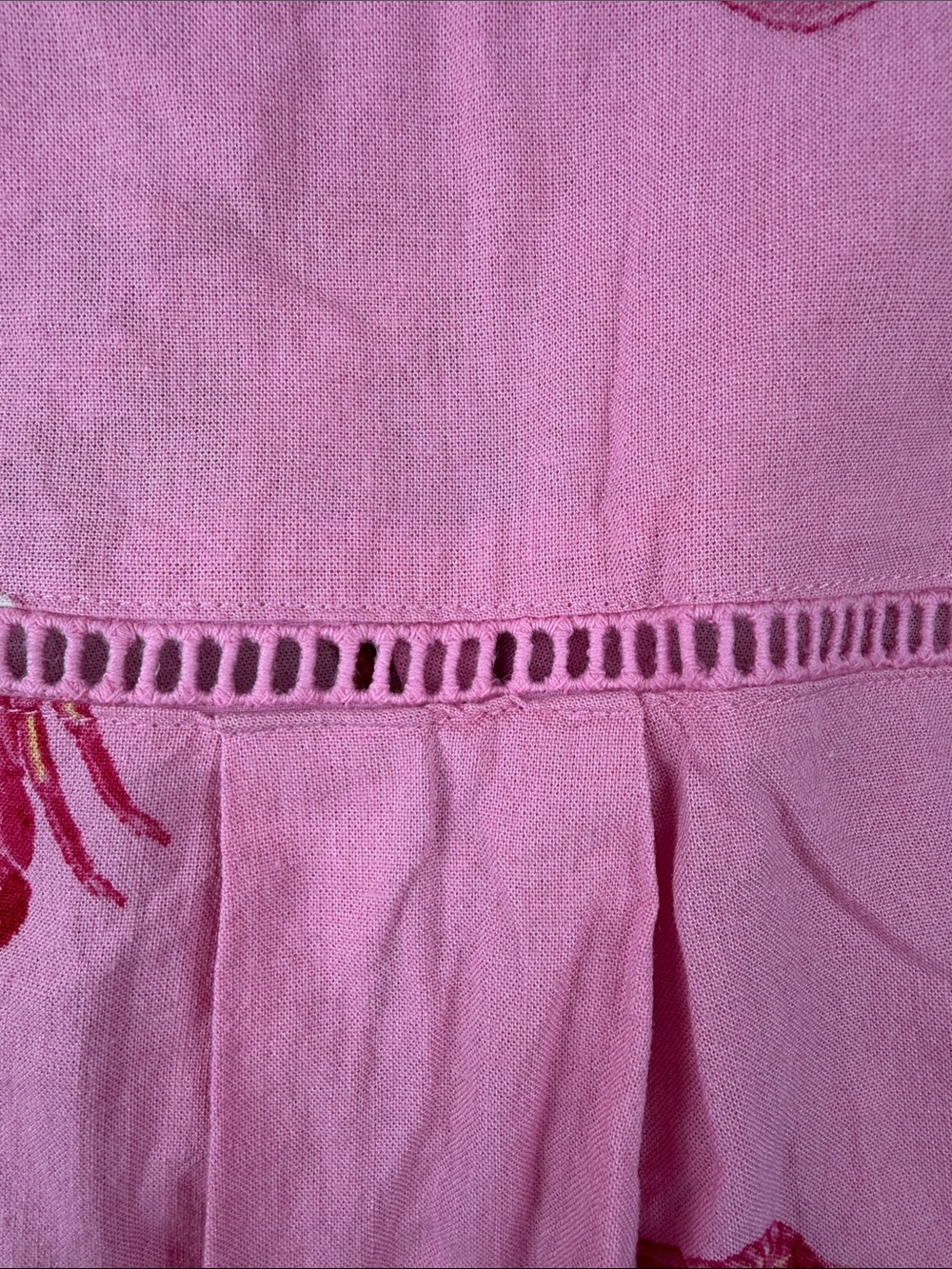 Pink Lobster Linen Viscous Print Button-Down Shirt SzXL - Picture 10 of 12